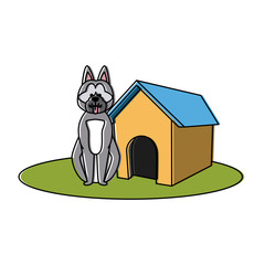 Canvas Print - Dog house cartoon