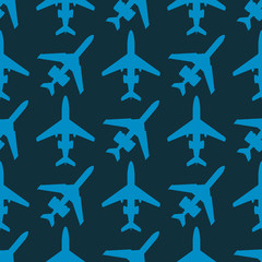 Poster - Vector airplane illustration seamless pattern background aircraft transportation travel way design journey speed aviation.