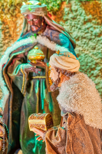 Fotomural wise men of Christmas Nativity scene