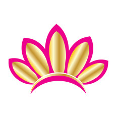 Wall Mural - Logo pink gold lotus flower icon