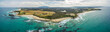 Aerial panorama of ocean coastline at Narooma, New South Wales, Australia