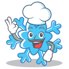 Wall Mural - Chef snowflake character cartoon style