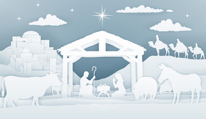 Wall Mural - nativity christmas christian scene