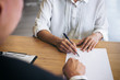 © Freedomz - Customer service good cooperation, Consultation between a male lawyer and business people customer, tax and the company of real estate concept