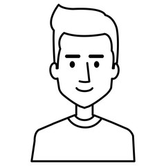 young man avatar character vector illustration design