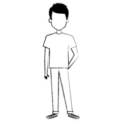 young man avatar character vector illustration design