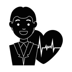 Canvas Print - doctor character with heart vector illustration design