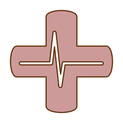 Canvas Print - cross with ekg isolated icon vector illustration design