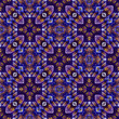 Hand drawn seamless pattern with folk national motives. Bright colored abstract wallpaper. Seamless texture. Geometric fabric design. Art painting. Violet blue colors. Native