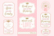 Set of vector vintage frames. Templates gift tags for royal party( wedding, baby and bridal shower, birthday) Candy wrappers, stickers, labels for little princess sweet table. Golden crown and pink