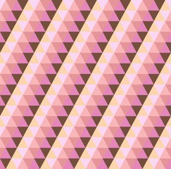 Leinwandbilder - Triangle pattern. Geometric abstract texture background. Pink, brown and candy pastel color. Vector illustration