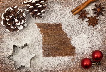 Wall Mural - Festive motif of flour in the shape of Missouri (series)