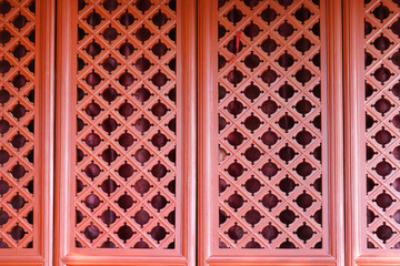 Wall Mural - Close up on old Chinese style wood windows