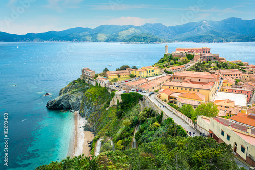 Cuadros en Lienzo Portoferraio in Elba Island, view from the fortress walls, Tuscany, Italy