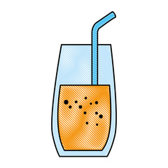 Poster - glass drink with straw vector illustration design