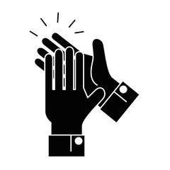 Sticker - hands applauding isolated icon vector illustration design