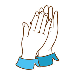 Sticker - hands applauding isolated icon vector illustration design