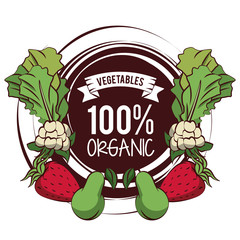 Sticker - Organic vegetables icon vector illustration graphic design