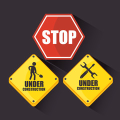 Sticker - under construction sign vector illustration graphic design