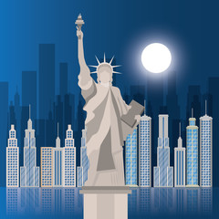 Sticker - new york city statue of Liberty scene vector illustration design