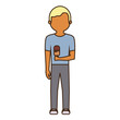 © djvstock - man with ice cream  vector illustration