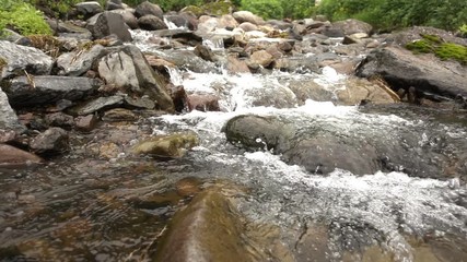 Wall Mural - Landscape with mountain river. SlowMotion 240 FPS 
