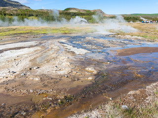 Sticker - earth surface in Haukadalur hot spring valley