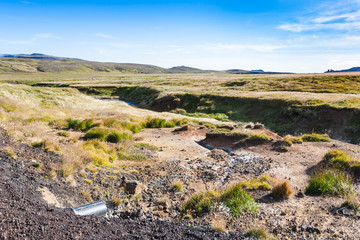 Poster - icelandic scenic near geothermal area Krysuvik