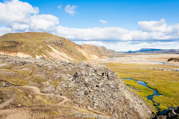 Sticker - panorama in Landmannalaugar area in Iceland