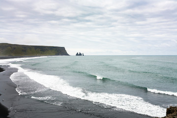 Canvas Print - Kirkjufjara and Reynisfjara black beaches