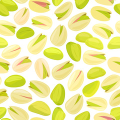 seamless texture with pistachios on white background for your de