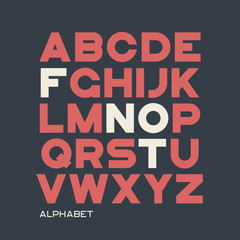 Wall Mural - Heavy sans serif typeface design. Vector alphabet, letters, font