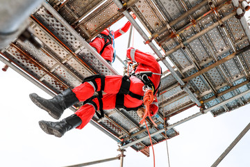 Work at height by rope access