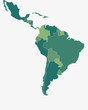 Latin/South America Map - High detailed isolated vector illustration