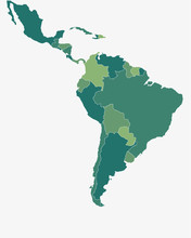 Latin/South America Map - High Detailed Isolated Vector Illustration