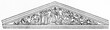 Triangular composition of La Madeleine church pediment in Paris, Christ on the center surrounded by angels and saints. Old reproduction by Lemaire, published on Magasin Pittoresque, Paris, 1834