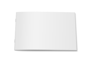 Poster - Vector white mock up of magazine isolated. Closed horizontal magazine, booklet, brochure, copybook or notebook template on white background. 3d illustration.