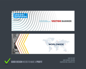 Wall Mural - Abstract vector set of modern horizontal website banners