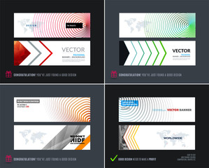 Wall Mural - Abstract vector set of modern horizontal website banners
