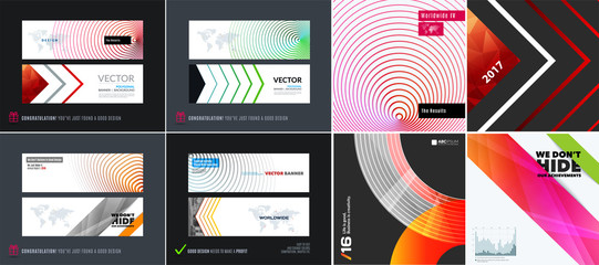 Wall Mural - Abstract vector set of modern horizontal website banners
