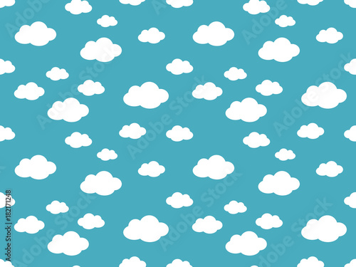 Foto-Schiebegardine Komplettsystem - Cute Clouds Pattern. Endless Vector. (von Sunny)