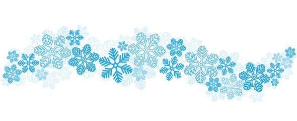 Wall Mural - Blue Snowflakes Border on White, stock vector illustration