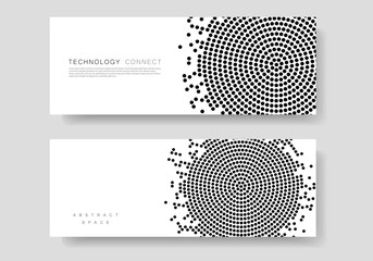 Poster - Black abstract vector circle pattern design. Halftone texture