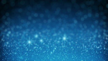 Wall Mural - blue glitter in light rays. abstract holiday motion background. computer generated seamless loop ani
