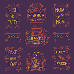 Doodle bake shop logo and ornament