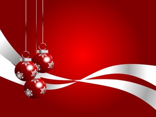 Wall Mural - Red and silver christmas theme