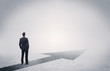 © ra2 studio - Standing salesman looking ahead with arrow