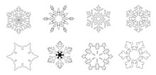 Isolated White Snowflake Collection