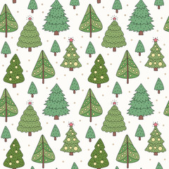 Wall Mural - Seamless pattern of the Christmas tree.