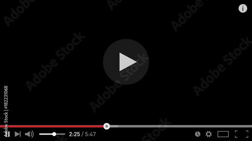 Fotografía Modern video player design template for web and mobile apps flat style